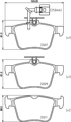 Brake Pad Set, disc brake - 8DB 355 025-661 HELLA