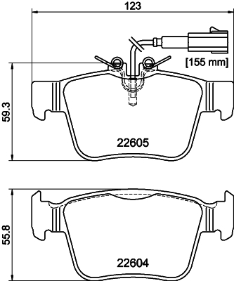 Brake Pad Set, disc brake - 8DB 355 025-881 HELLA