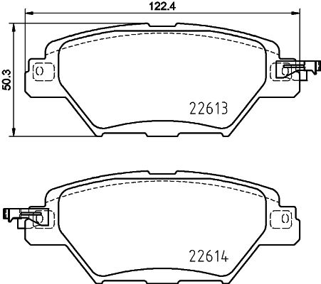 Brake Pad Set, disc brake - 8DB 355 036-521 HELLA