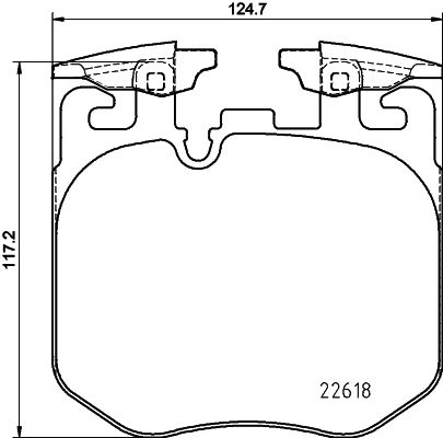 Brake Pad Set, disc brake - 8DB 355 039-461 HELLA