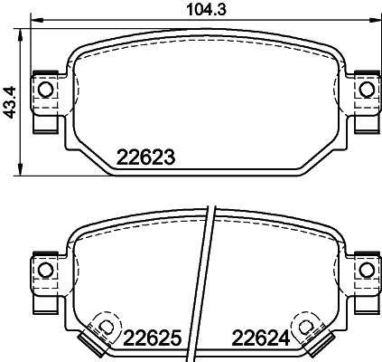 Kit pastiglie freno, Freno a disco - 8DB 355 039-141 HELLA