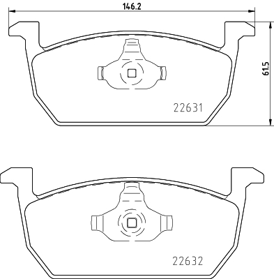 stabdžių trinkelių rinkinys, diskinis stabdys - 8DB 355 032-951 HELLA