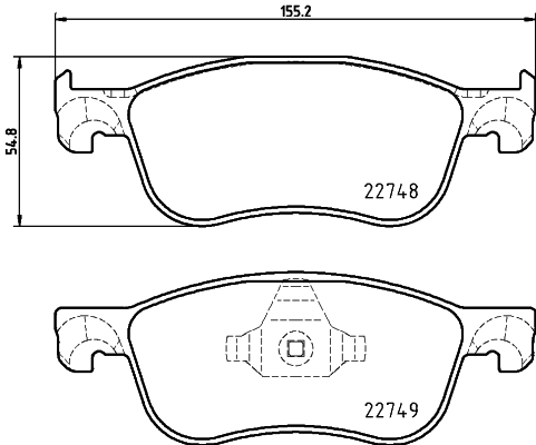 Brake Pad Set, disc brake - 8DB 355 037-741 HELLA