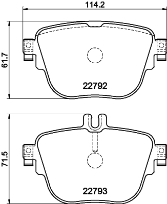 Brake Pad Set, disc brake - 8DB 355 032-161 HELLA