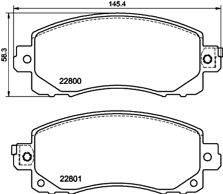 Brake Pad Set, disc brake - 8DB 355 039-161 HELLA
