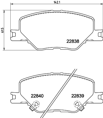 Brake Pad Set, disc brake - 8DB 355 039-061 HELLA