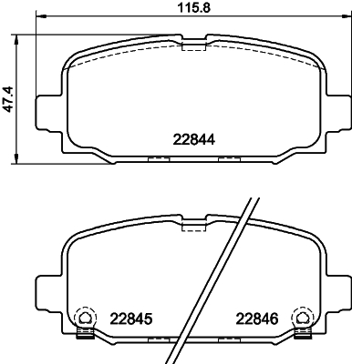 Комплект тормозных колодок, дисковый тормоз - 8DB 355 039-411 HELLA