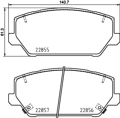 Brake Pad Set, disc brake - 8DB 355 037-701 HELLA