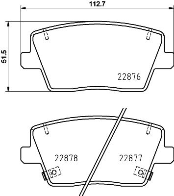 Brake Pad Set, disc brake - 8DB 355 039-431 HELLA