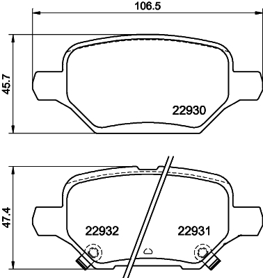 Brake Pad Set, disc brake - 8DB 355 040-181 HELLA
