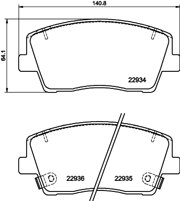 Kit pastiglie freno, Freno a disco - 8DB 355 040-111 HELLA