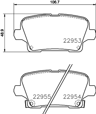 Brake Pad Set, disc brake - 8DB 355 039-501 HELLA