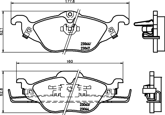 Kit pastiglie freno, Freno a disco - 8DB 355 008-571 HELLA