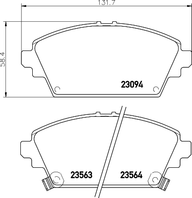 Brake Pad Set, disc brake - 8DB 355 017-171 HELLA