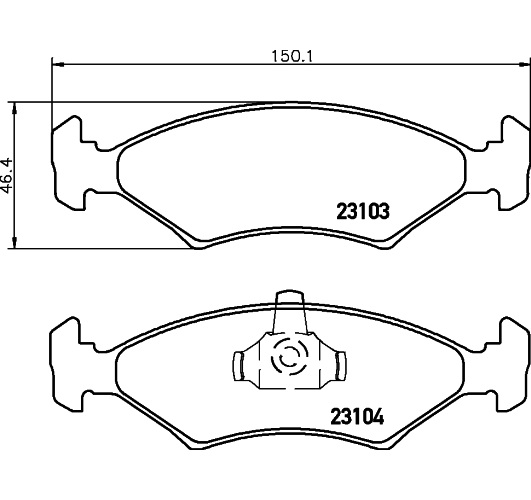 Brake Pad Set, disc brake - 8DB 355 008-331 HELLA