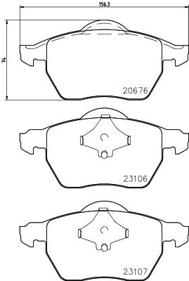 Brake Pad Set, disc brake - 8DB 355 006-921 HELLA