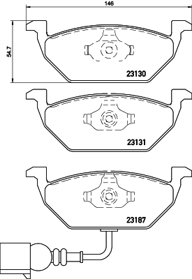 Brake Pad Set, disc brake - 8DB 355 008-551 HELLA