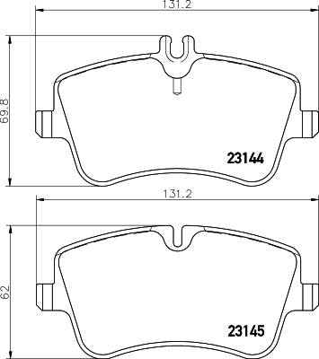 Brake Pad Set, disc brake - 8DB 355 018-331 HELLA