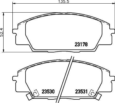 Комплект тормозных колодок, дисковый тормоз - 8DB 355 009-731 HELLA
