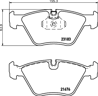 Brake Pad Set, disc brake - 8DB 355 009-001 HELLA