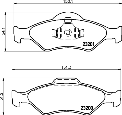 Brake Pad Set, disc brake - 8DB 355 008-891 HELLA