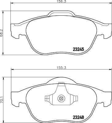 Brake Pad Set, disc brake - 8DB 355 009-111 HELLA