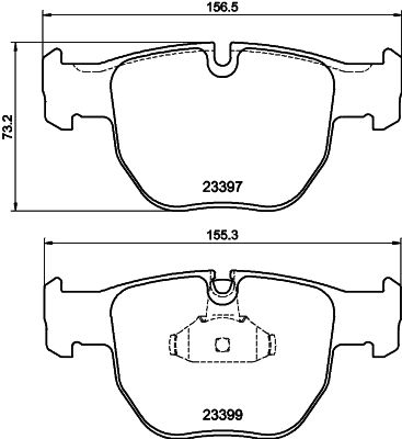 Brake Pad Set, disc brake - 8DB 355 009-301 HELLA