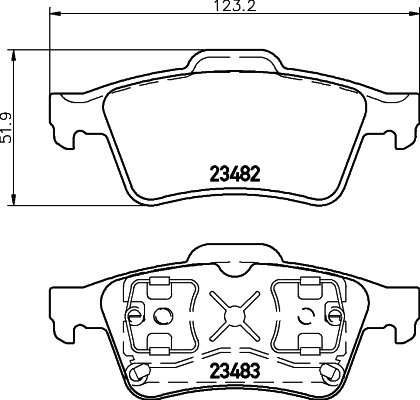 Kit pastiglie freno, Freno a disco - 8DB 355 009-121 HELLA