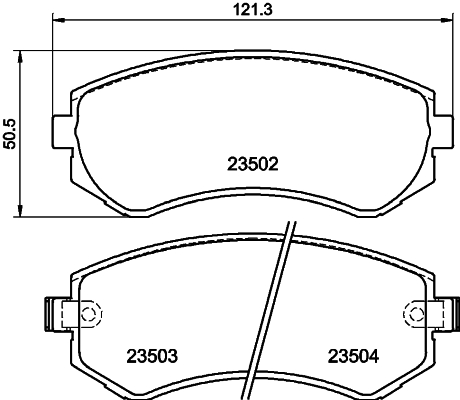 Brake Pad Set, disc brake - 8DB 355 017-201 HELLA