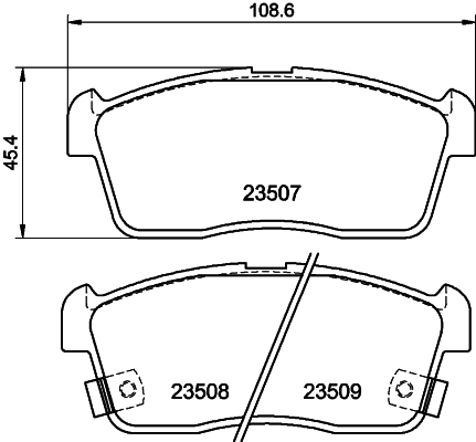 Brake Pad Set, disc brake - 8DB 355 009-631 HELLA