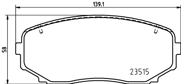 Brake Pad Set, disc brake - 8DB 355 037-911 HELLA