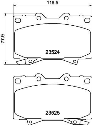Brake Pad Set, disc brake - 8DB 355 009-371 HELLA