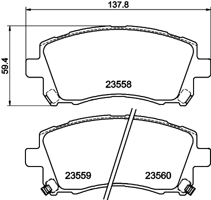Brake Pad Set, disc brake - 8DB 355 017-291 HELLA