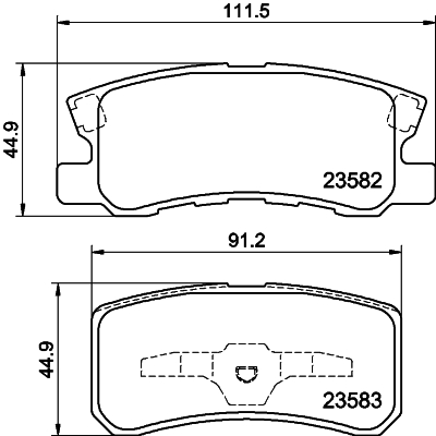 Комплект тормозных колодок, дисковый тормоз - 8DB 355 009-691 HELLA