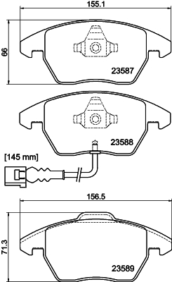 Bremsbelagsatz, Scheibenbremse - 8DB 355 010-581 HELLA