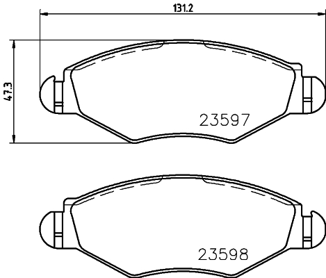 Комплект тормозных колодок, дисковый тормоз - 8DB 355 009-411 HELLA