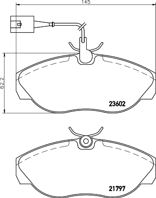 Brake Pad Set, disc brake - 8DB 355 018-891 HELLA