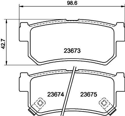 Brake Pad Set, disc brake - 8DB 355 012-501 HELLA