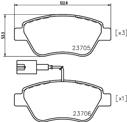 Brake Pad Set, disc brake - 8DB 355 018-821 HELLA