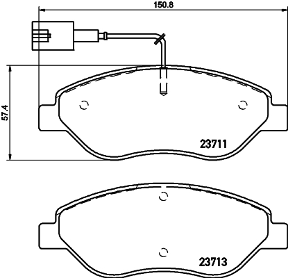 Brake Pad Set, disc brake - 8DB 355 020-561 HELLA