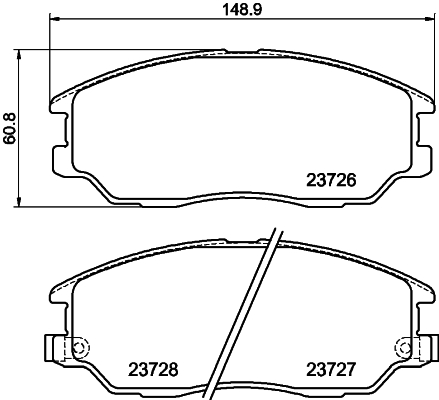 Kit pastiglie freno, Freno a disco - 8DB 355 010-861 HELLA