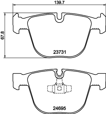 Brake Pad Set, disc brake - 8DB 355 014-141 HELLA