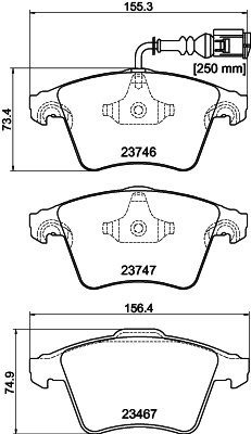 Brake Pad Set, disc brake - 8DB 355 011-171 HELLA