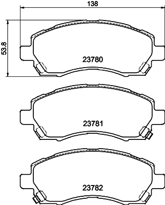 stabdžių trinkelių rinkinys, diskinis stabdys - 8DB 355 010-121 HELLA