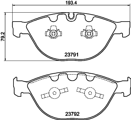 Brake Pad Set, disc brake - 8DB 355 006-551 HELLA