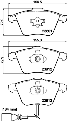 Brake Pad Set, disc brake - 8DB 355 010-351 HELLA