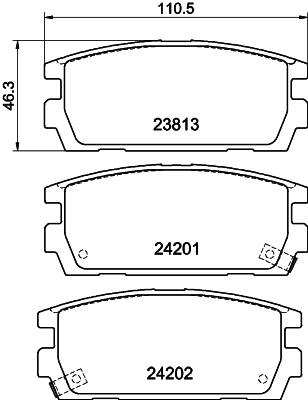 Brake Pad Set, disc brake - 8DB 355 011-841 HELLA