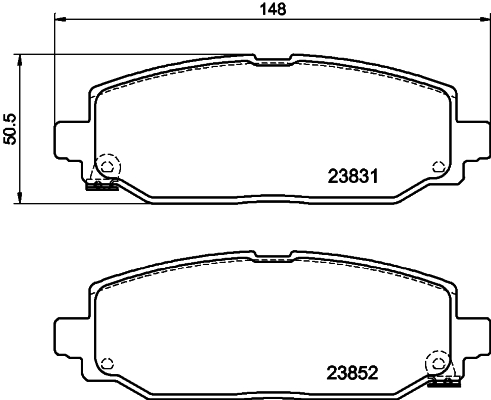 Brake Pad Set, disc brake - 8DB 355 040-021 HELLA