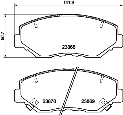 Brake Pad Set, disc brake - 8DB 355 010-231 HELLA