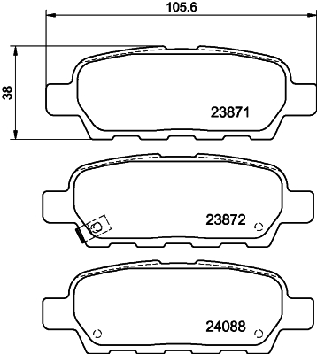 Brake Pad Set, disc brake - 8DB 355 010-241 HELLA